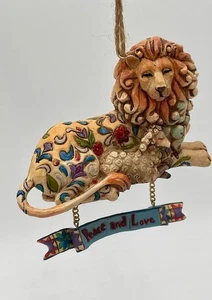 Jim Shore Lion Lamb Christmas Ornament Peace Love w/ Tag Heartwood Creek - Picture 1 of 6