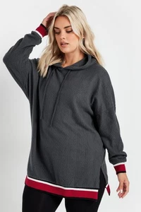 Yours Curve Women's Plus Size Contrast Trim Hoodie - Picture 1 of 7