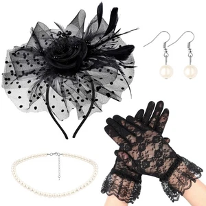 Retro Head Flower Set Women's Child Fascinator Party Accessories - Picture 1 of 12