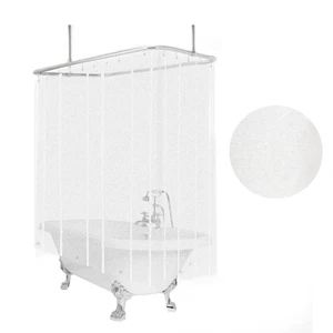 Clawfoot Tub Short Length Shower Curtain or Liner 180x60 Inch Wrap Around Sil... - Picture 1 of 7