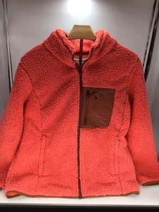 Amazon Essentials Sherpa Color Blocked Fleece Jacket Coral Pink Womens XL NWT - Picture 1 of 5