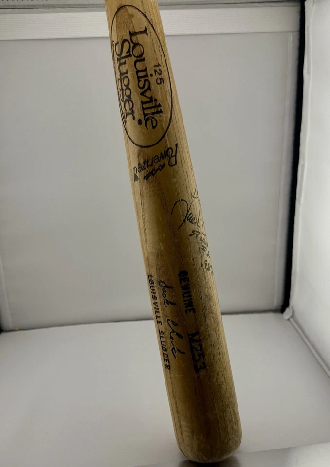 Murciélago firmado/inscrito Jack Clark “Best Wishes St Louis Cards #22 1986” automático Foto 1 de 4