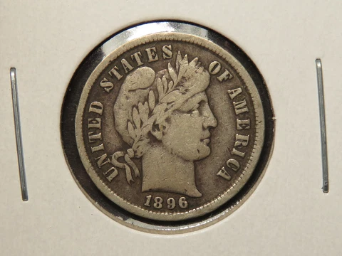 1896-P Barber Dime, F/VF Cover