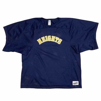 Винтажная велосипедная сетчатая темно-синяя классическая футбольная футболка XL Heights Walther сделано в США - Изображение 1 из 4