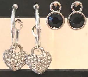❤️PENDIENTES DE BÚHO ORIGAMI~ AROS O2 PLATEADOS 🙂GOTAS CORAZÓN Y NEGRO ~ NUEVOS auténticos❤️ - Imagen 1 de 2