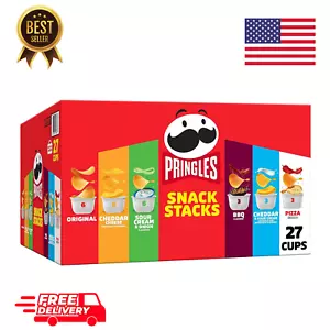 27 Count, Pringles Snack Stacks Variety Pack Potato Crisps Chips, Lunch Snacks - Picture 1 of 7