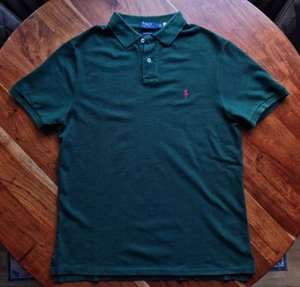 Original Ralph Lauren Polo Hemd Shirt dunkel grün Baumwolle Gr. L slim fit - Bild 1 von 5