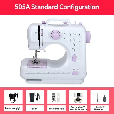 Mini Electric Sewing Machine 12 Stitches Double Thread w/ Pedal US Plug 110V - Image 1 of 4