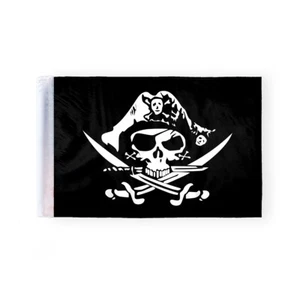 Bandera de motocicleta pirata pecho muerto 6"x9" para poste de montaje 3/8 2 lados - Imagen 1 de 1