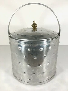 Vintage Handmade Metal Ice Bucket Pyrex Glass Colonial Virginia Medieval USA - Picture 1 of 12