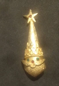 💥VINTAGE CHRISTMAS BROOCH COLLECTORS BOOK PIECE 💥MYLU Santa Brooch Circa 1960 - Picture 1 of 4