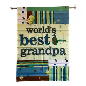 Best Grandpa Grandfather XL Flag Fathers Day Birthday House Garden Banner - Picture 1 of 4