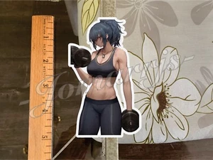 Calcomanía de pegatina ""Entrenamiento con pesas"" King of Fighters anime Kof Leona Heidern a. - Imagen 1 de 3