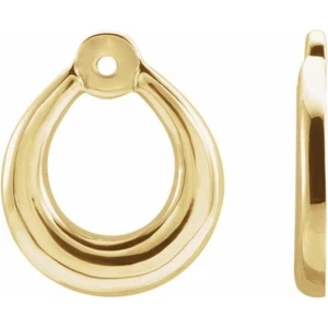 Chaquetas con pendiente de aro de oro blanco o amarillo sólido de 14K calidad asequible - Imagen 1 de 2