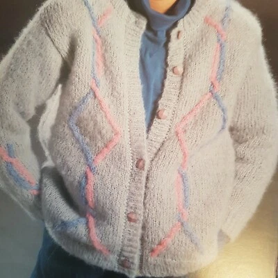 Phildar Mohair Knitting pattern ladies cardigan DK - NEW - Image 1 of 2