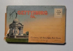 Libro vintage de 25 postales de Gettysburg sin marcar - Imagen 1 de 6