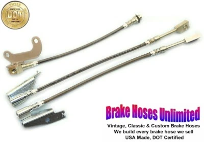 STAINLESS BRAKE HOSE SET Ford LTD 1969 1970 - Front Disc, without WER rear axle - Image 1 of 2