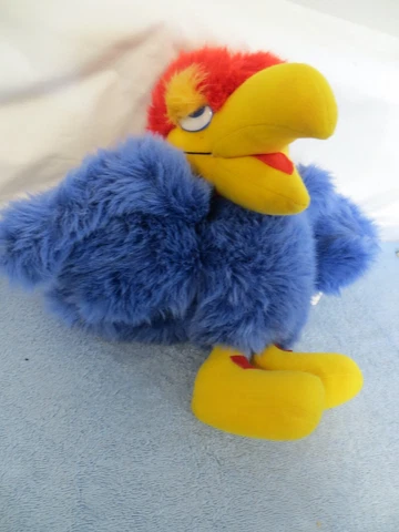 Vtg Kansas University Musical Jayhawk - Plush - Plays "I'm A Jayhawk" Fight Song Cover