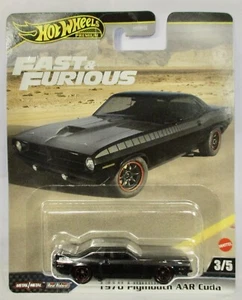 Hot Wheels Fast & Furious 1970 Plymouth Aar Cuda negro 3/5 - Imagen 1 de 2