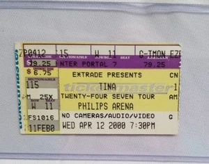 TINA TURNER - TALÓN DE BOLETO DE GIRA DE CONCIERTOS DE ATLANTA, GEORGIA 2000 DE COLECCIÓN - Imagen 1 de 1