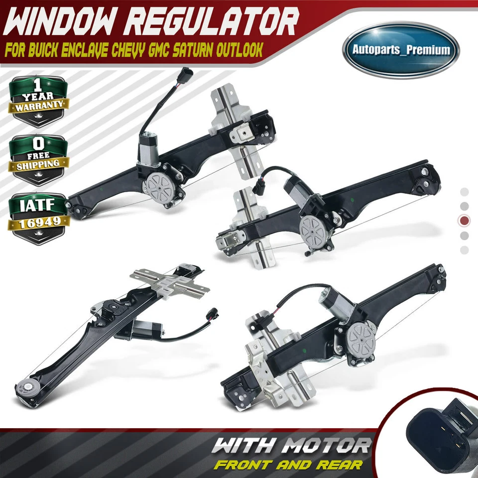 4x Regulador de ventana eléctrica con motor para Chevrolet GMC Saturn Outlook delantero y trasero Foto 1 de 4
