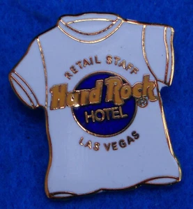 LAS VEGAS HOTEL STAFF WHITE T-SHIRT RETAIL VOLUME SALES Hard Rock Cafe PIN LE - Picture 1 of 1