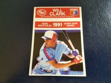 Will Clark Delino Deshields Expos 1991 Post Canada Series Miscut RARE Oddball
