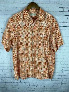 Camisa Island Republic 2XL Para Hombre Abotonada Manga Corta Naranja Palmas (A10) - Imagen 1 de 7