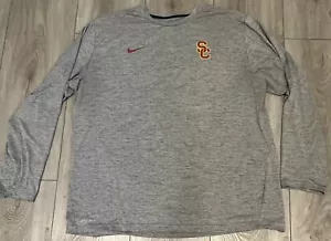 USC Trojans Nike Dri-Fit Long Sleeve Shirt Men's 3XL Heather Gray - Picture 1 of 9