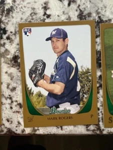 2011 Bowman MLB Baseball Gold Insert RC Karte Milwaukee Brewers Mark Rogers #208 - Bild 1 von 1