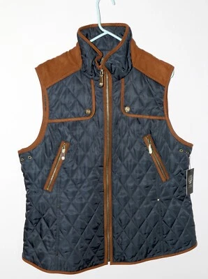 Chaleco de gamuza sintética acolchado Vince Camuto - Para mujer XL gris-negro - Nuevo con etiquetas capa de otoño Foto 1 de 4