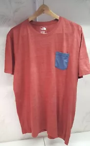 The North Face Pocket t-shirt Mens XXL 2XL Slim Fit hiking outdoors Red Blue - Picture 1 of 5