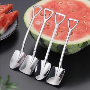 4Pcs/set Stainless Steel Retro Shovel Ice Cream Coffee Spoon Creative Tea-sp Nu - Picture 1 of 12