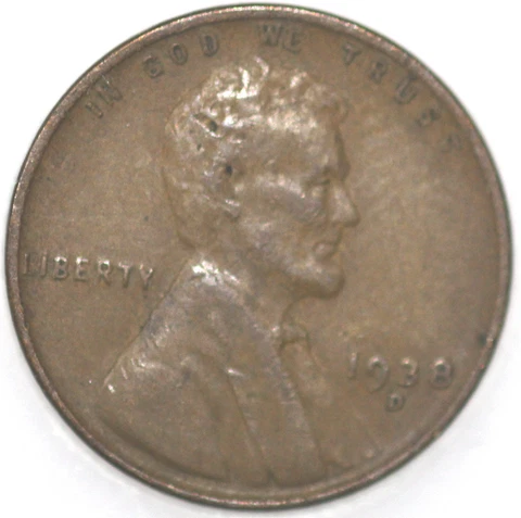 * 1938-D Wheat Cent, Popular Collector Coin As Shown Cover