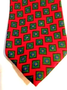 Corbata roja seda de textura brillante Polo Ralph Lauren con geometría audaz - Imagen 1 de 3