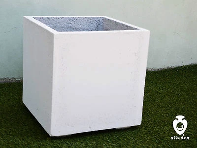 ARREDEN Vaso quadrato in cemento leggero bianco personalizzabile arredo giardino urbano