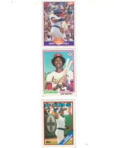 BASEBALL CARDS JERRY MUMPHREY #288, #452, #466.