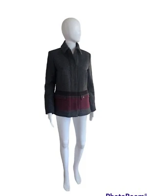 Rag & Bone Wool Blend Coat short Jacket  Gray burgundy insulated size S - Image 1 of 4