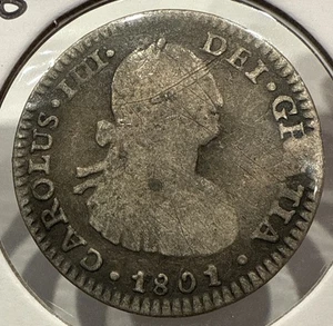1801 Mo 1 Real Mexico Silver 1 Reales Coin - Picture 1 of 4