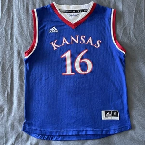 Camiseta Adidas Kansas Jayhawks niños talla mediana 10-12 azul carmesí 2016 #16 - Imagen 1 de 13