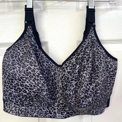 ¡NUEVO CON ETIQUETAS! Sujetador Inalámbrico Goddess Celeste Gris Leopardo 6114 Nuevo Talla 34J Foto 1 de 4