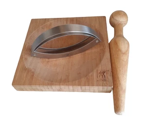 Zwilling J.A. Henckels Mincing Set Bamboo Herb Board Rocking Knife & Pestle 3 pc - Picture 1 of 11