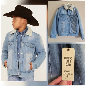 Cody James Boys Light Wash Sherpa Denim Jacket Small NWT - Picture 1 of 13
