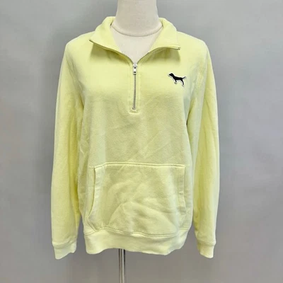 ROSA Victoria's Secret Y2k 1/4 Cremallera Amarillo Pullover Logo Sudadera Talla Grande  Foto 1 de 4