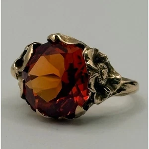 Jugendstil Ring Strellman Padparascha orange Saphir 14 Karat - Bild 1 von 13