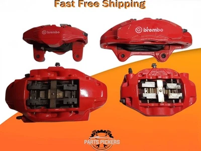 Kia Stinger Genesis G70 Front & Rear Brembo Brake Shoe Calipers Red Set OEM B7 - Image 1 of 4