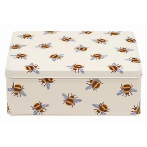 Tin: 19.5cm x 15.4cm x 7.5cm Emma Bridgewater Blue Winged Bumblebee Tin - Picture 1 of 1