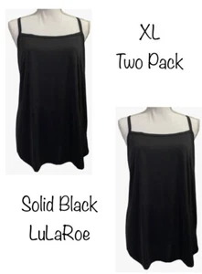Lularoe XL Essential Cami - Solid Black Silky - Two Pack - Picture 1 of 2