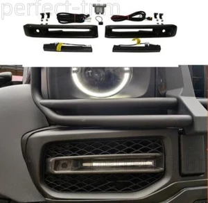 Carbon Fiber Front Bumper Covers LED for G Class W464 W463A 2pcs G Wagon - Picture 1 of 12