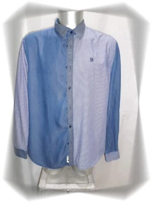 B - Chemise Fantaisie Tons de Bleus Blanc 41C1234 Desigual Taille XXL - Photo 1/4